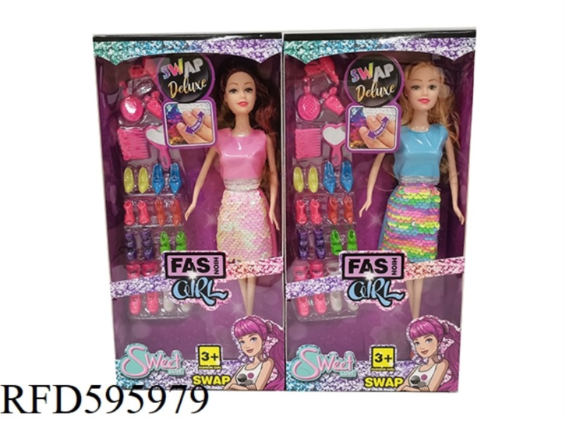 11.5 INCH REAL HAND FASHION DRESS BARBIE SHOES BLISTER 2 MIXED.