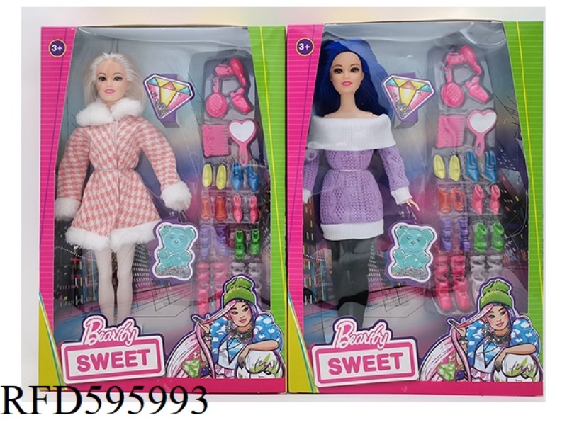 11.5 INCH REAL HANDS BARBIE COTTON-PADDED JACKET WITH SHOES BLISTER 2 MIXED.