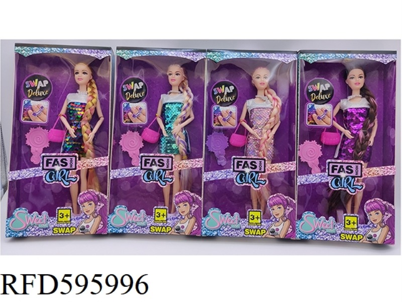 11.5 INCH REAL 9-JOINT FASHION BARBIE CRONY COMB BAG 4 MIXED 