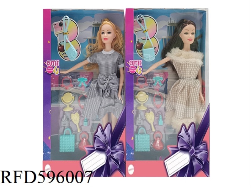 11.5 INCH REAL HAND FASHION DRESS BARBIE WITH PLASTIC BAG 2 MIXED.