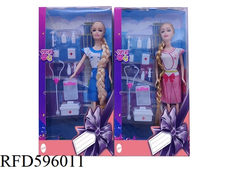 11.5-INCH REAL HAND NURSE BARBIE WITH MEDICAL PLASTIC 2 MIXED.