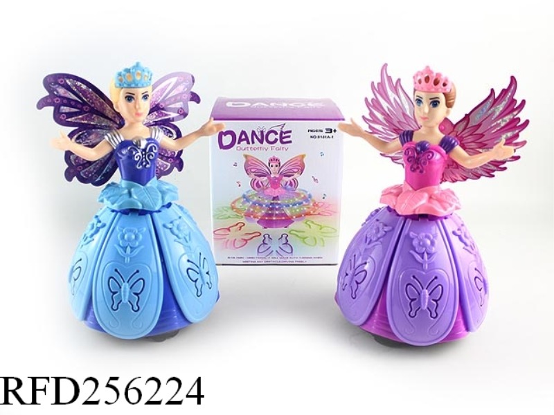 B/O UNIVERSAL ROTATE BUTTERFLY DOLL WITH LIGHT AND MUSIC