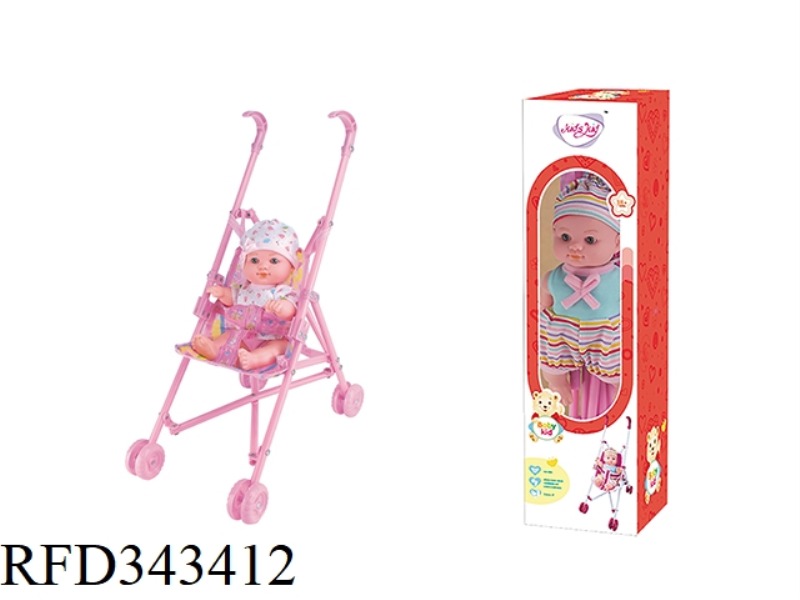 9 BOTTLE BLOWING DOLL WITH PLASTIC CART, TWO TYPES MIXED