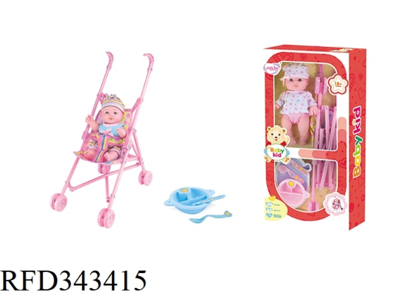 9 INCH BLOW BOTTLE BODY, VINYL HAND AND FOOT DOLL WITH PLASTIC CART AND ACCESSORIES, WITH IC, TWO MI