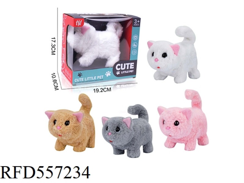 ELECTRIC PLUSH CAT 4-COLOR MIX (WITH CRAWLING AND SOUND)