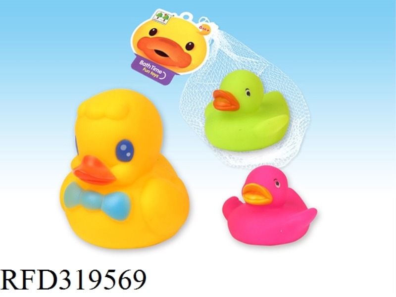 LINED RUBBER DUCK (WITH RING B)3PCS