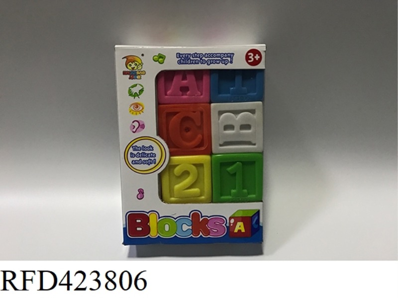 SIX SLUSH-MOLDED NUMBERS AND LETTERS