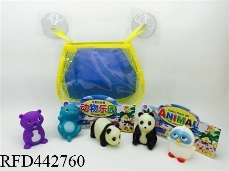 PLASTIC LINED ANIMAL WITH SUCTION CUP HANGING NET