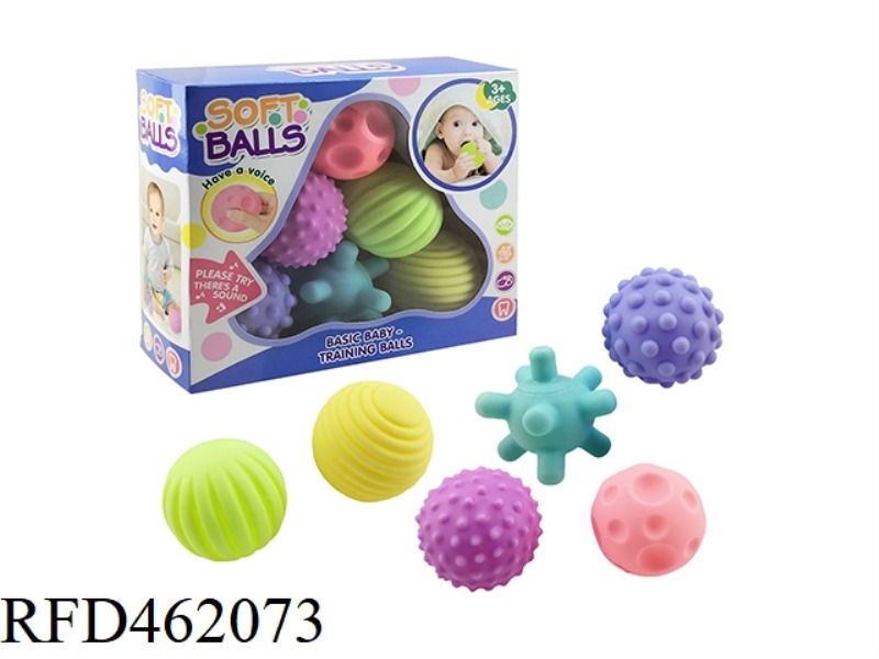 RUBBER COATED HAND CATCHING BALL (6PCS)
