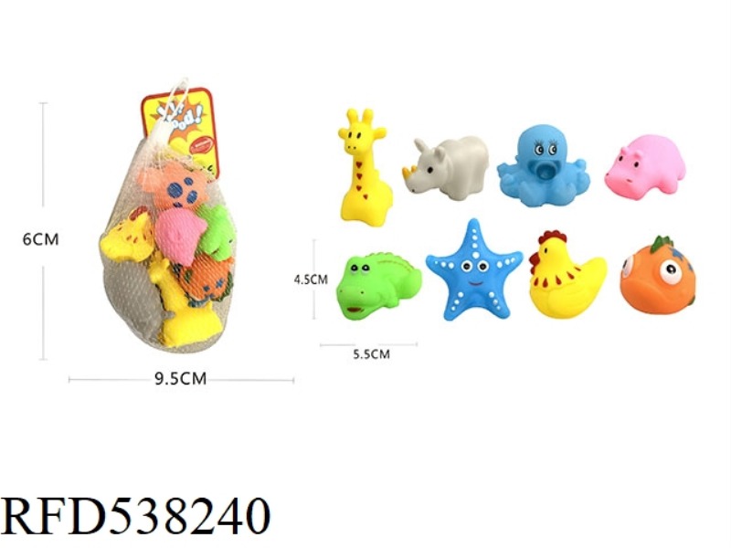 RUBBER LINING TOYS 8PCS