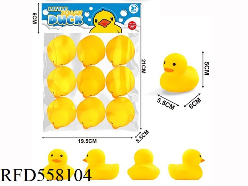 FIVE LARGE AND SMALL YELLOW DUCKS