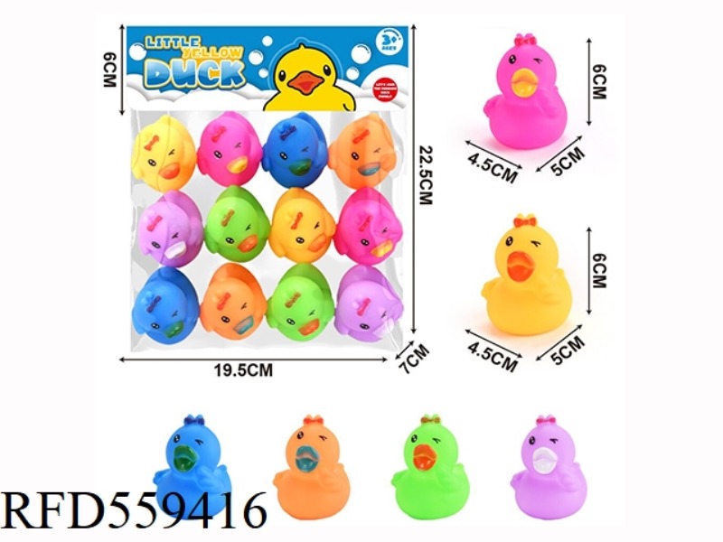 12PCS COLORED TRUMPET LAUGHING MOUTH DUCKS