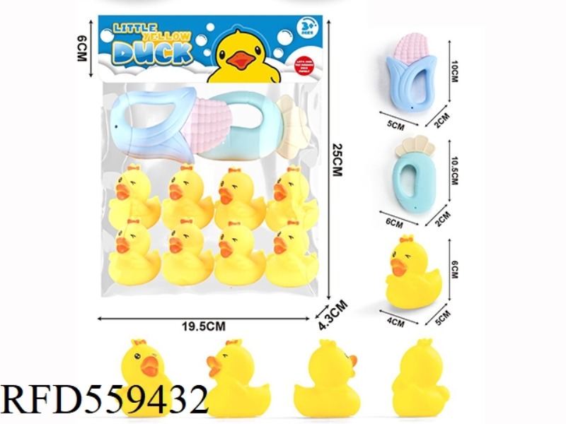 8PCS LITTLE LAUGHING MOUTH DUCKS WITH RINGING BELLS