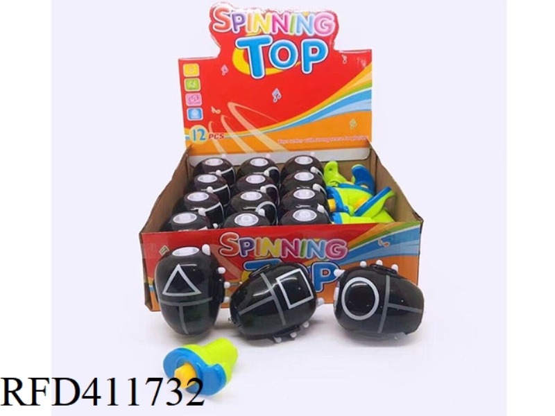SQUID GAME MASK SPINNING TOP  12PCS