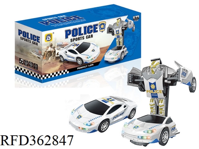 ELECTRIC UNIVERSAL POLICE CAR VERSION OF THE DEFORMATION CAR (WITH LIGHTS AND MUSIC)
