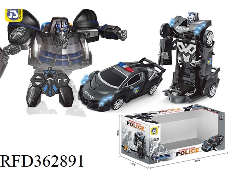 REMOTE CONTROL ONE-BUTTON DEFORMATION POLICE CAR (RECHARGEABLE VERSION)