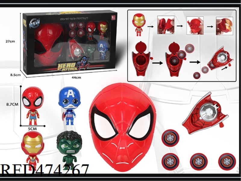 SPIDER-MAN MASK WITH CATAPULT + DETACHABLE DOLL