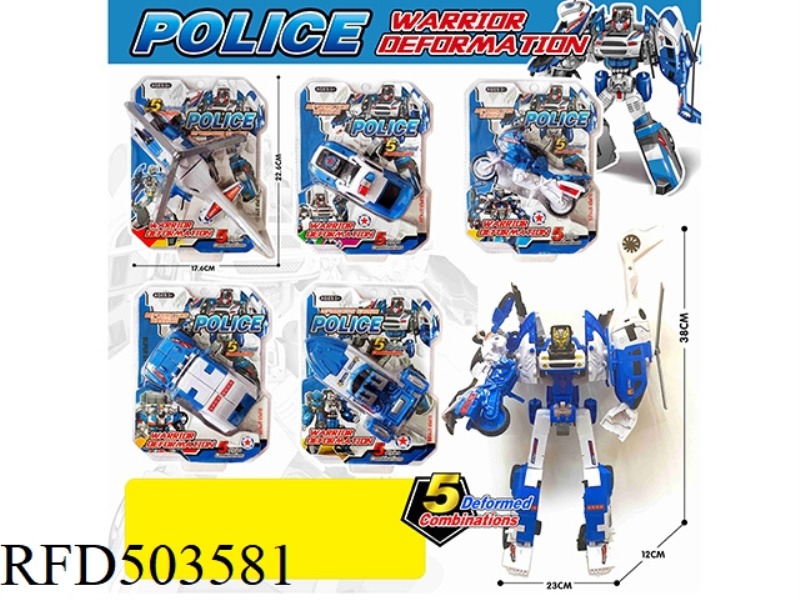 MORPHING ROBOT POLICE CAR 5 AND 1 (5 MODELS MIXED)