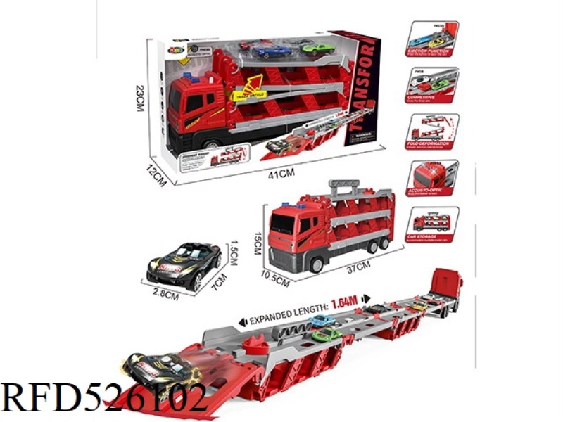 MORPH CATAPULT BIG TRUCK (WITH LIGHTS AND MUSIC, RED) PACKAGE ELECTRICITY