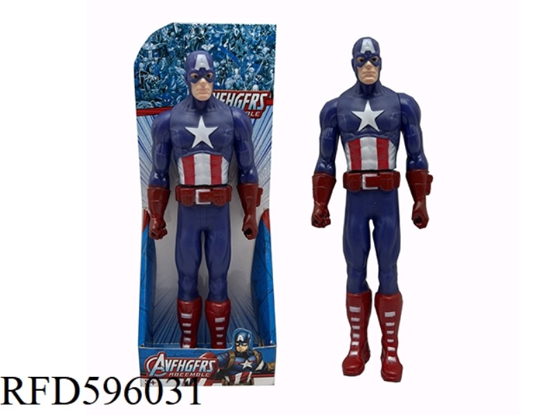COMIC LEAGUE OF LEGENDS 11.5 INCH VINYL CAPTAIN AMERICA WITH THEME LIGHTING AND MUSIC.