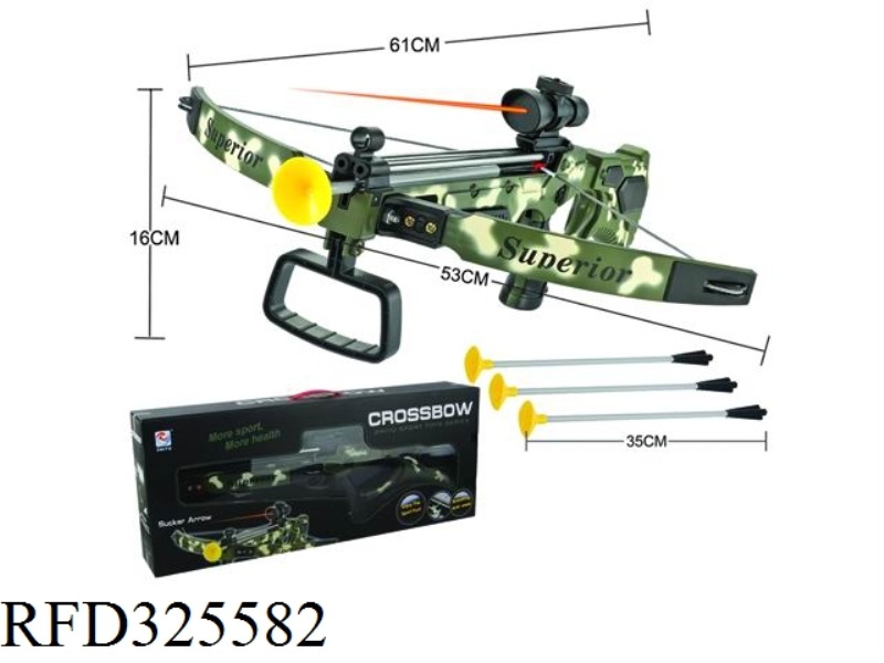 LARGE CAMOUFLAGE BOW HAS INFRARED LIGHT