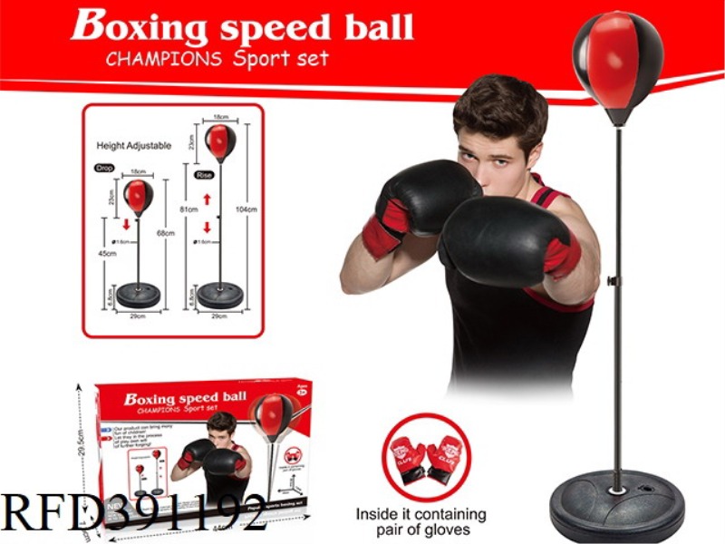 BOXING SPEED BALL + 18CM BALL WITH A PAIR OF GLOVES