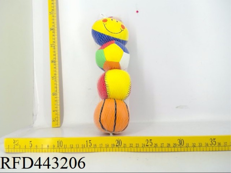3.5-INCH SET OF FOUR + 12 COLORED BALLS