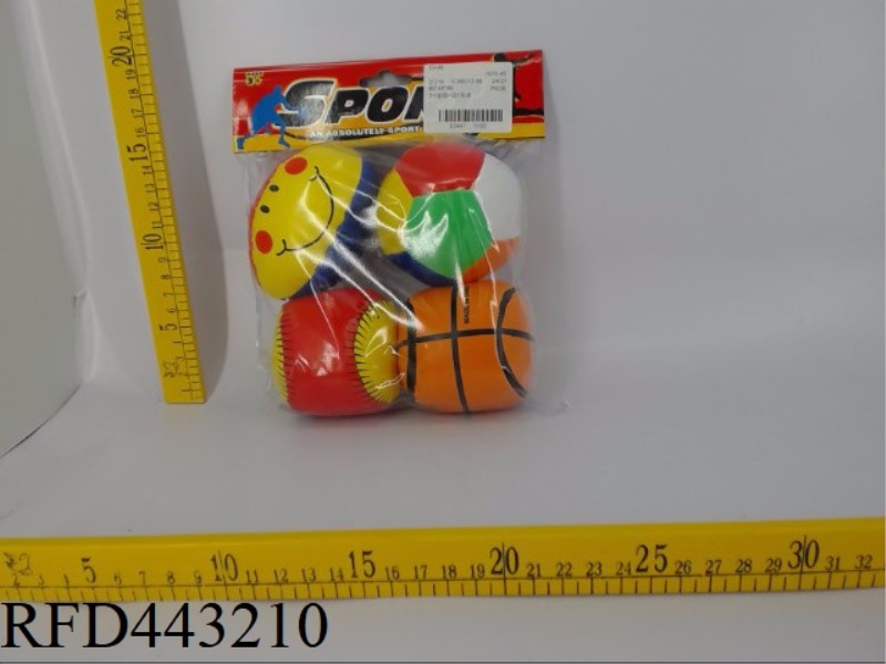 3-INCH SET OF FOUR + 12 COLORED BALLS