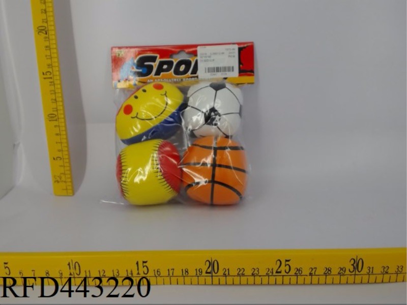 3-INCH SET OF FOUR + FOOTBALL