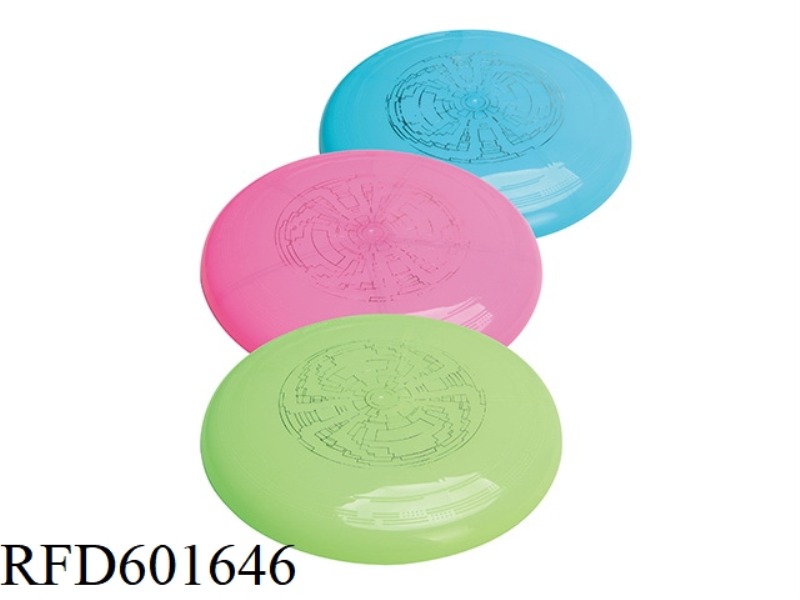 9 INCH GLOW-IN-THE-DARK FRISBEE WITH LIGHT TRI-COLOR PACKAGE 12PCS