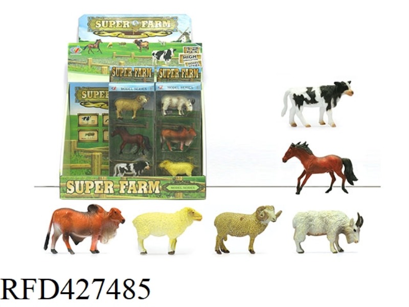 SOLID FARM ANIMALS 12PCS