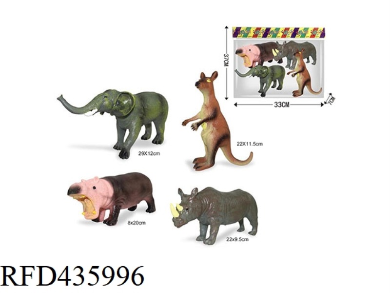 ANIMAL WORLD ELEPHANT, KANGAROO, HIPPO AND RHINOCEROS