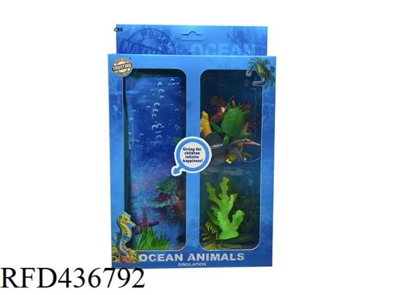 MARINE ANIMALS (10 PACK) WITH MAP