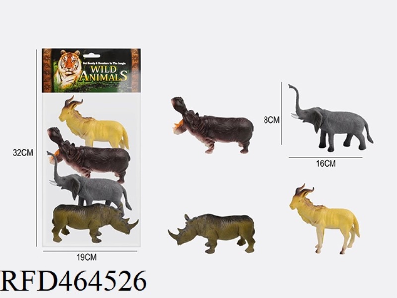 4 SETS OF 6.5-INCH WILD ANIMALS