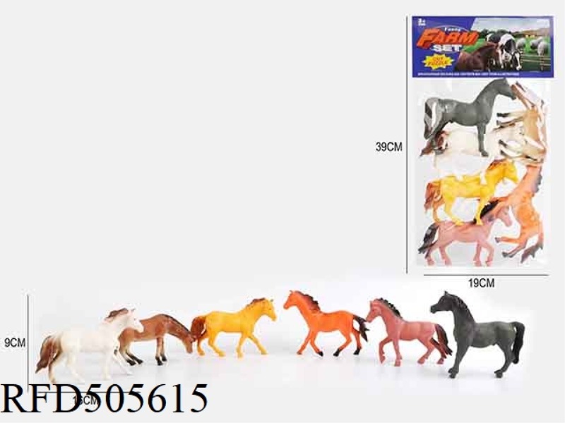 6 6.5-INCH PVC HORSE FARM ANIMAL SET