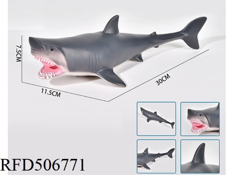 ENAMELLED AND PADDED GREAT WHITE SHARK