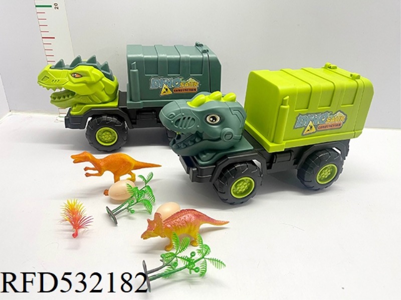DINOSAUR ENGINEERING CAR WITH 2 DINOSAURS, 2 EGGS AND 3 TREES