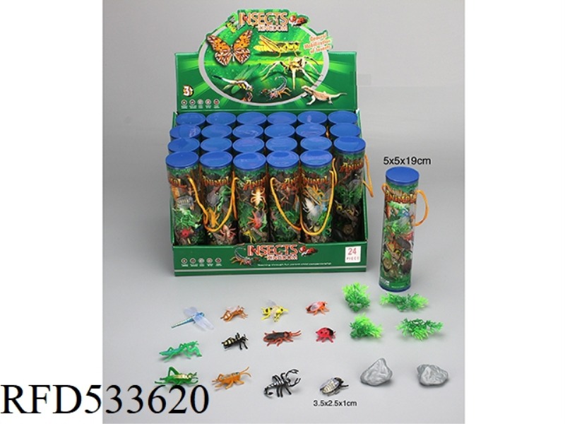 PVC SOLID INSECT ANIMAL 24PCS