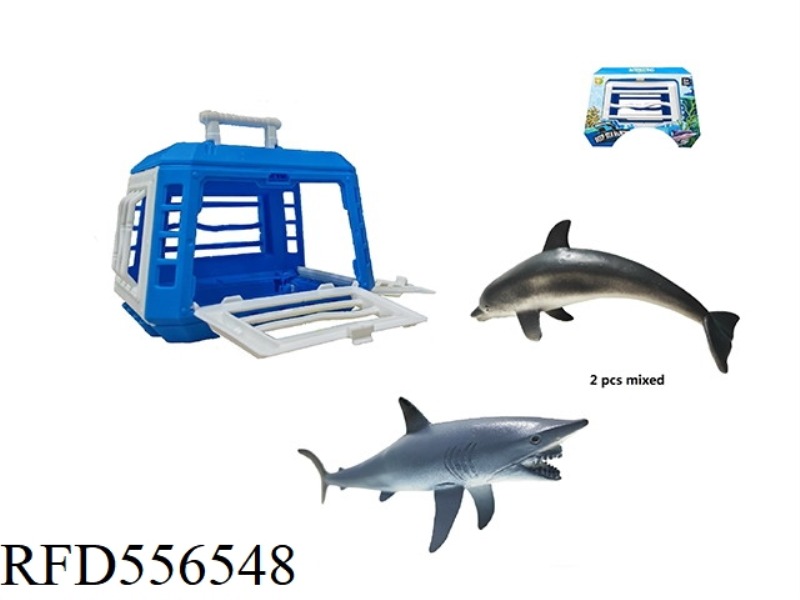 ISLAND ICE BLUE SERIES CAGE NET BLUE SHARK, DOLPHIN 2 MIXED. SINGLE COLOR CAGE BODY