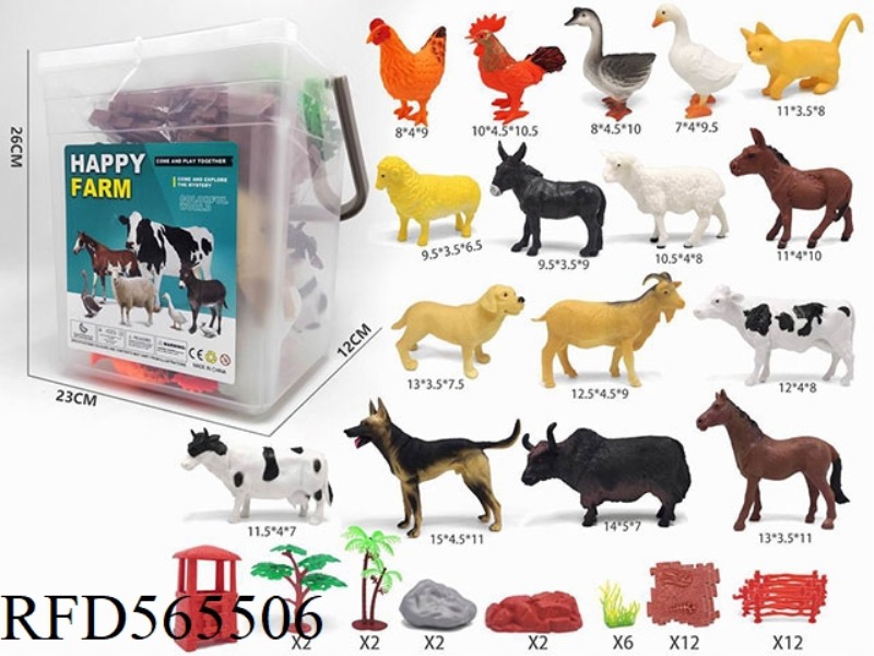 EXTRA LARGE BUCKET 16 FARM ANIMALS AND 39 ACCESSORIES EXTRA LARGE STORAGE BUCKET