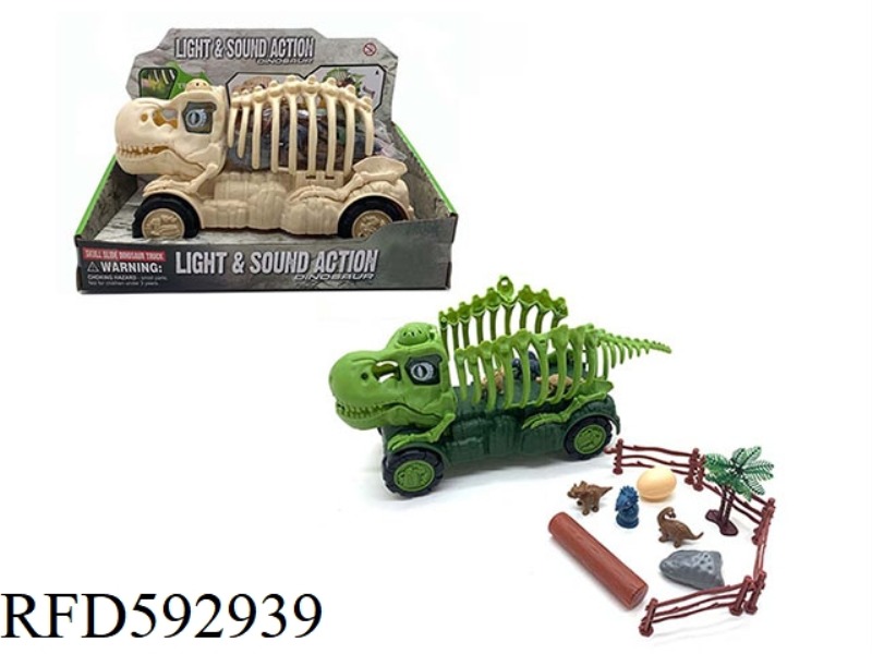 MODEL-SCENE ASSEMBLY COMBINATION A OF SMALL SKELETON CAR OF SLIDING DINOSAUR (SOUND AND LIGHT VERSIO