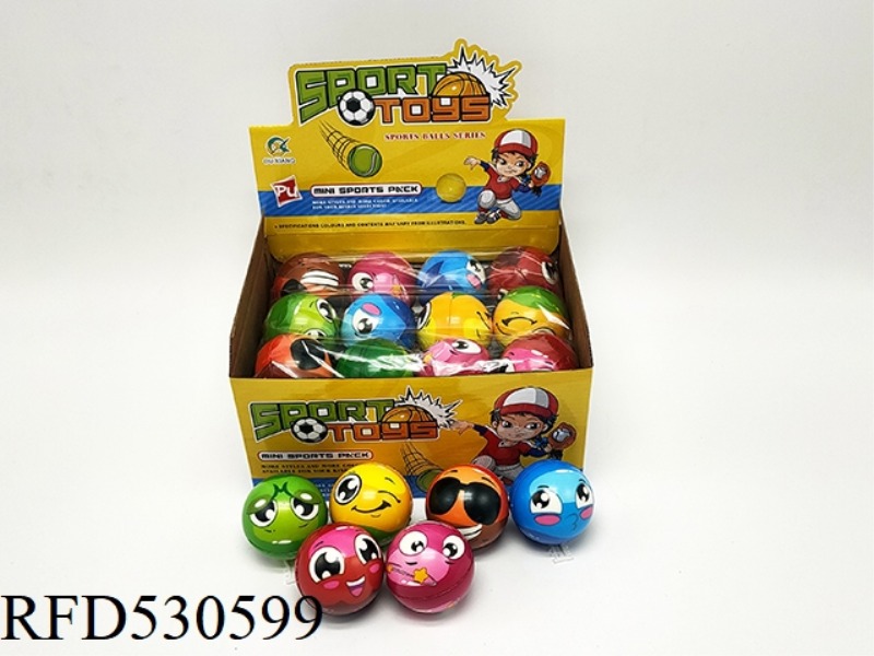 24 6.3CM PU BALLS WITH MULTIPLE EXPRESSIONS