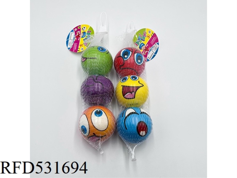 6.3CMPU FUNNY EXPRESSION BALL 3 PIECES