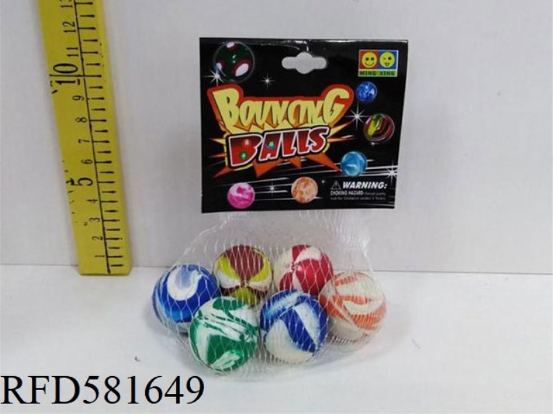 CAMOUFLAGE BOUNCY BALL 6 PIECES