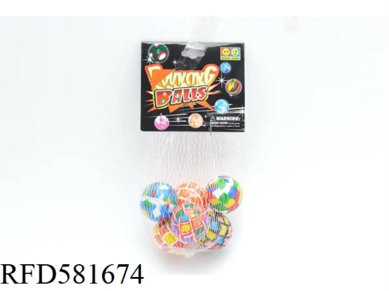 CAMOUFLAGE BOUNCY BALL 6 PIECES