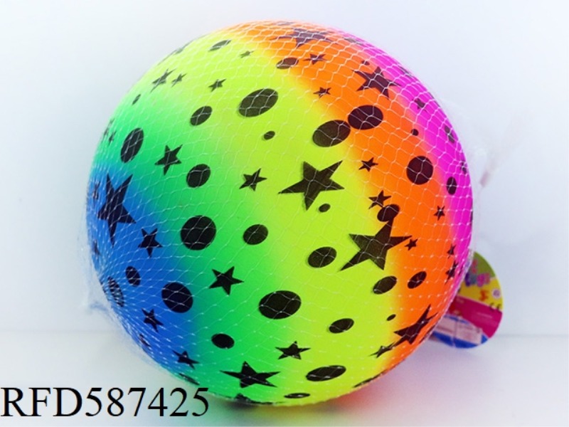 9-INCH FIVE-POINTED STAR DOT RAINBOW BALL