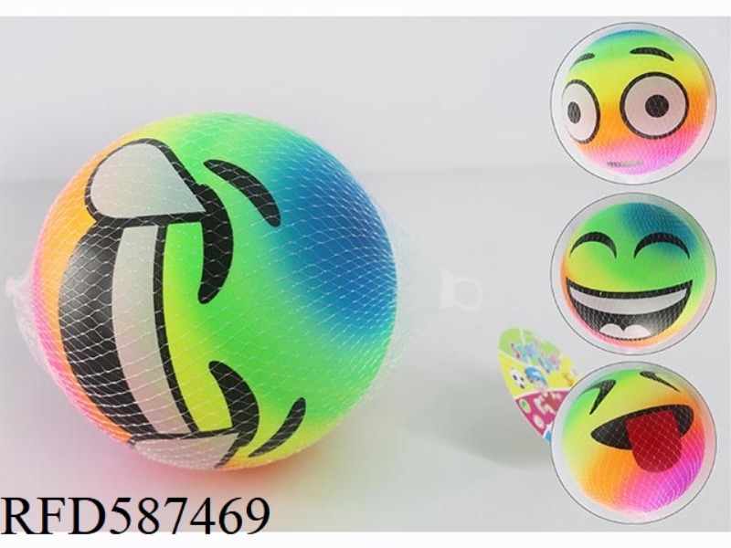 6 INCH RAINBOW EXPRESSION FACE BALL