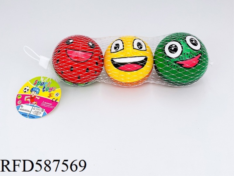 3-INCH FRUIT SMILEY BALL THREE-PACK