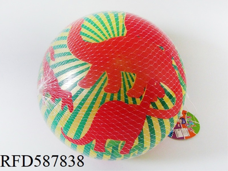 9 INCH DINOSAUR TWO-COLOR BALL (4 COLORS MIXED)