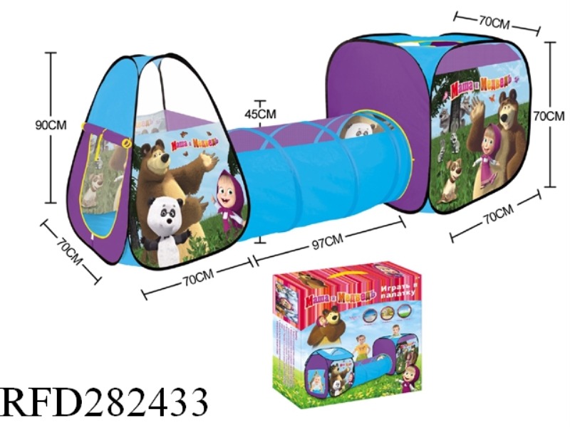 3 IN 1 MARTHA AND BEAR  CHILDREN PLAY HOUSE FIT TUNNEL TUBE